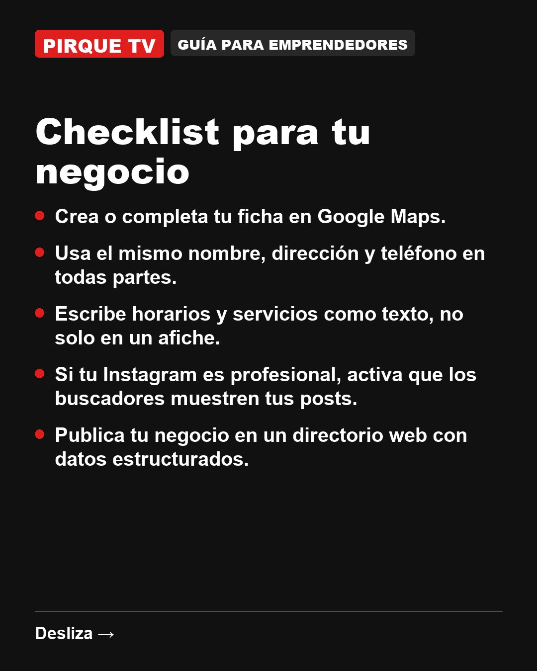 Checklist para que la IA recomiende tu negocio en Pirque